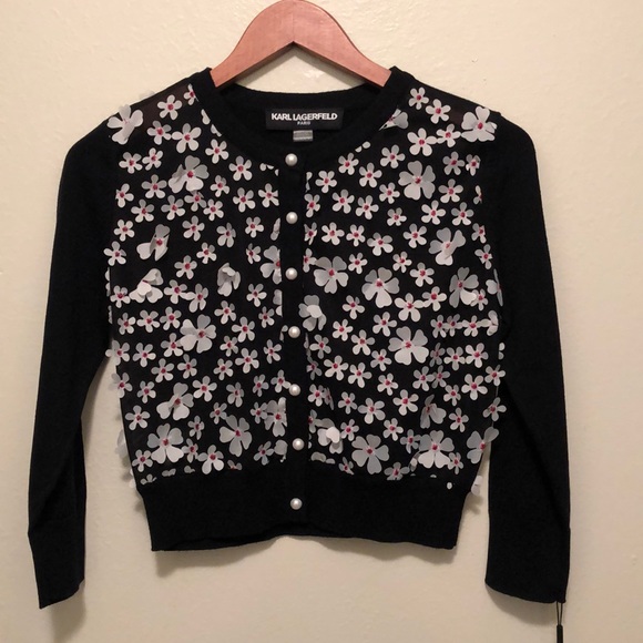 Karl Lagerfeld Sweaters - Karl Lagerfeld Cardigan Mid Crop